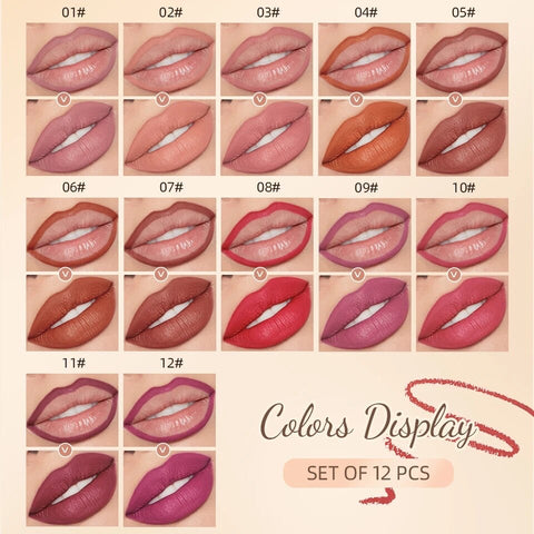 12pcs Pigmented Lip Liner Set