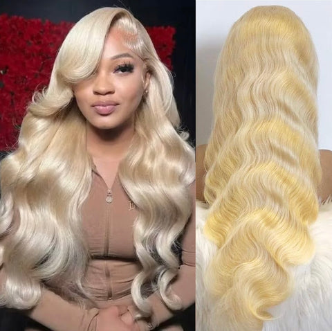 (11A) 613 PLATINUM Body Wave Lace Frontal Wig | 200% Density