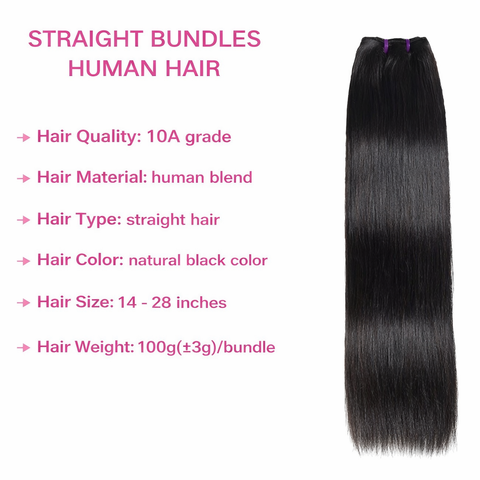 10a Remy STRAIGHT Hair Bundles 4pcs