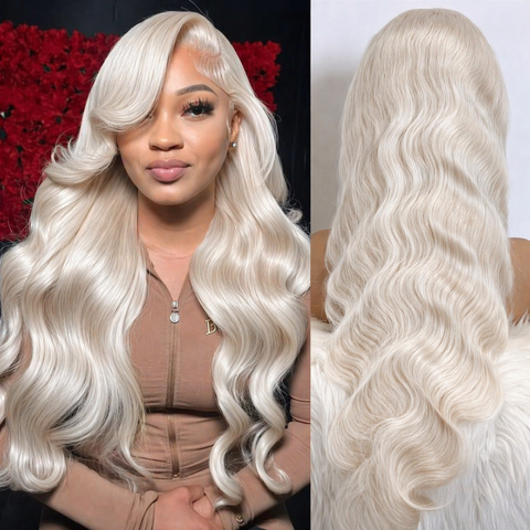 (11A) 613 PLATINUM Body Wave Lace Frontal Wig | 200% Density
