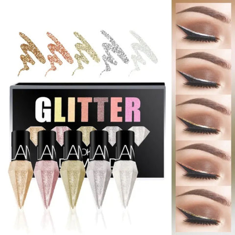 5pcs Glitter Liquid Eyeliner Set