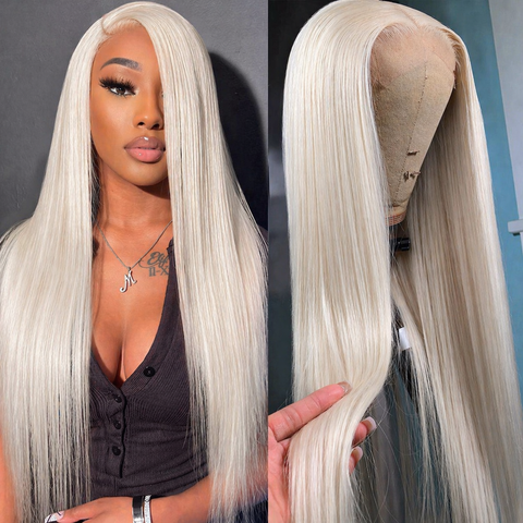 (11A) 613 PLATINUM Straight Lace Frontal Wig | 200% Density