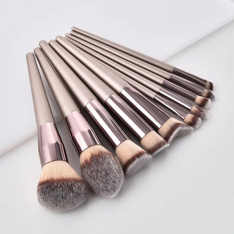 14pcs Makeup Brush Set | Champagne Color + Carrying Bag