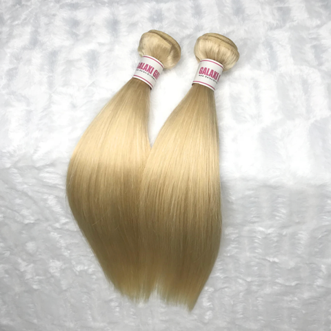 11a Platinum Blonde STRAIGHT Hair Bundles 2pcs