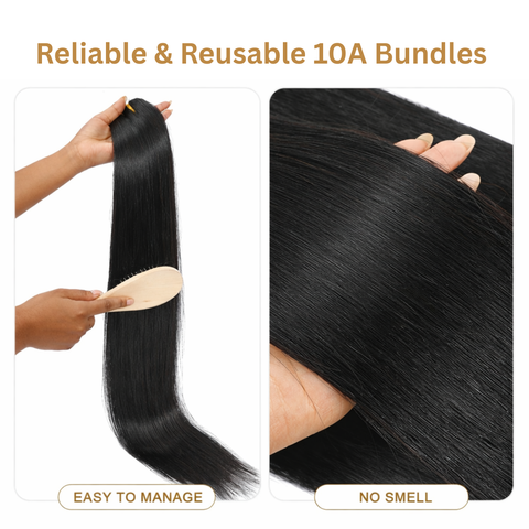 10a Remy STRAIGHT Hair Bundles 3pcs