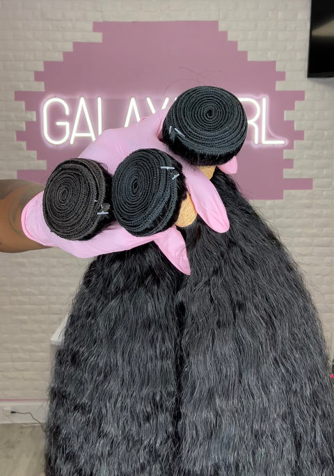 10a Remy SOFT YAKI Hair Bundles 3pcs