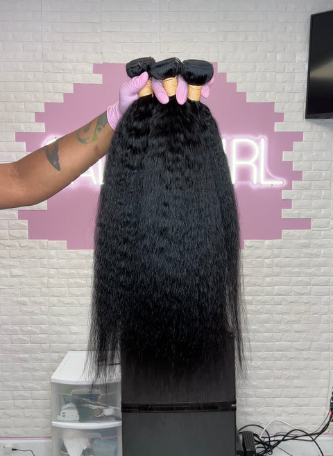 10a Remy SOFT YAKI Hair Bundles 3pcs