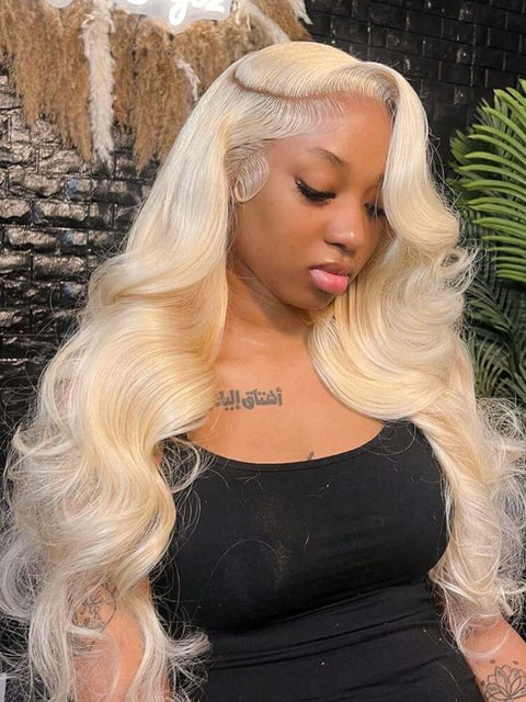 (11A) 613 PLATINUM Body Wave Lace Frontal Wig | 200% Density