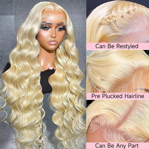 (11A) 613 PLATINUM Body Wave Lace Frontal Wig | 200% Density