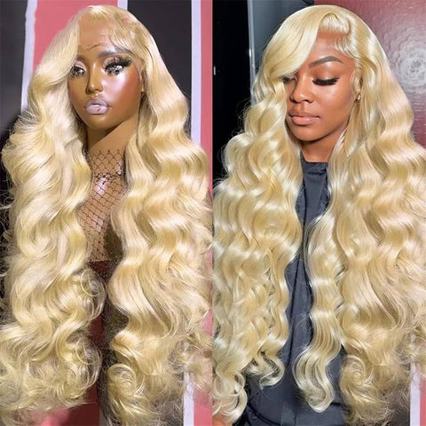 (11A) 613 PLATINUM Body Wave Lace Frontal Wig | 200% Density