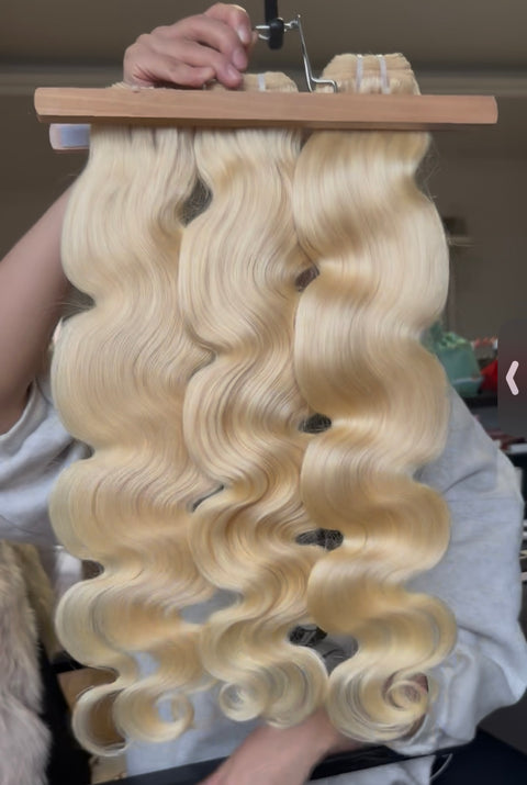 11a Platinum Blonde BODY WAVE Hair Bundles 3pcs