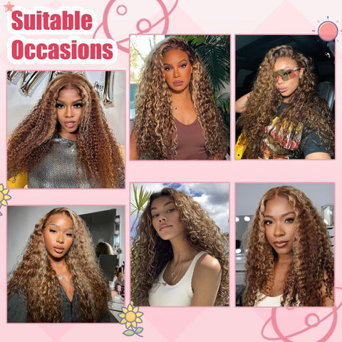 HONEY HIGHLIGHT DEEP WAVE (13x4) Frontal Wig | 180% Density