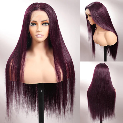 Deep BURGUNDY STRAIGHT (13x4) Frontal Wig | 180% Density