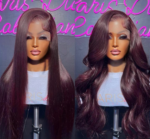 Deep BURGUNDY STRAIGHT (13x4) Frontal Wig | 180% Density