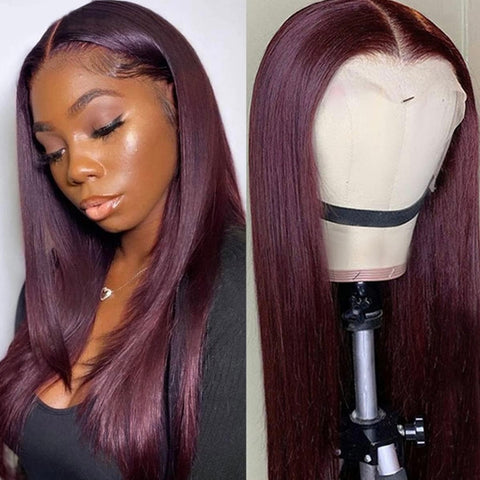 Deep BURGUNDY STRAIGHT (13x4) Frontal Wig | 180% Density