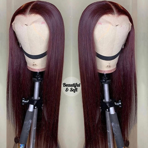 Deep BURGUNDY STRAIGHT (13x4) Frontal Wig | 180% Density