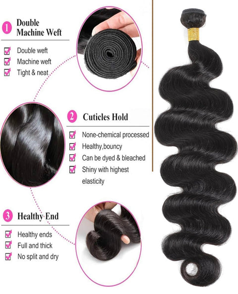 10a Remy BODY WAVE Hair Bundles 3pcs