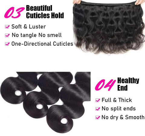 10a Remy BODY WAVE Hair Bundles 3pcs