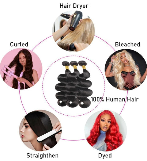 10a Remy BODY WAVE Hair Bundles 3pcs