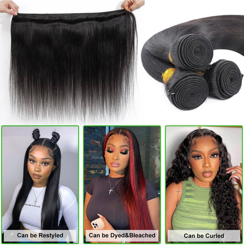 10a Remy STRAIGHT Hair Bundles 3pcs