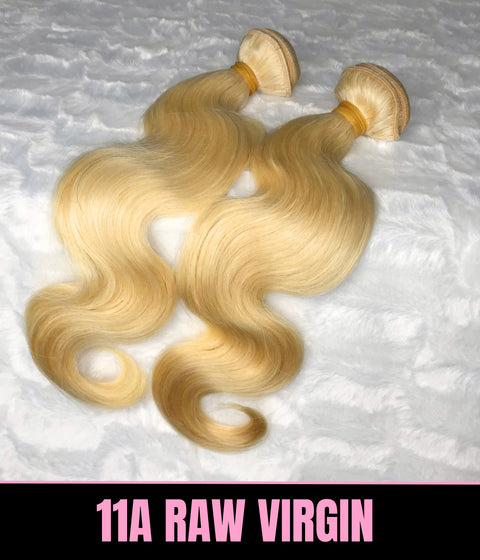 11a Platinum Blonde BODY WAVE Hair Bundles 2pcs