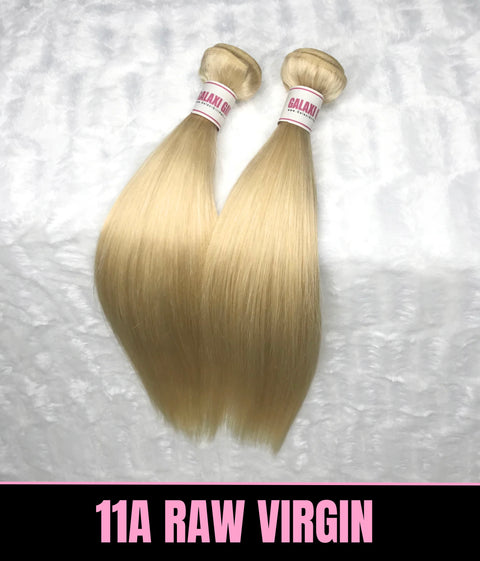 11a Platinum Blonde STRAIGHT Hair Bundles 2pcs