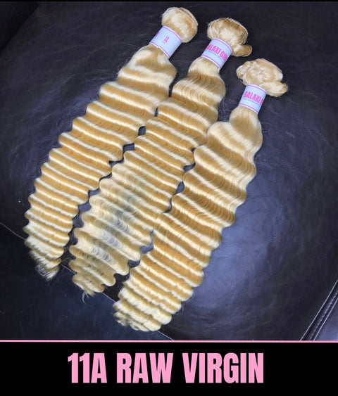11a Platinum Blonde DEEP WAVE Hair Bundles 3pcs