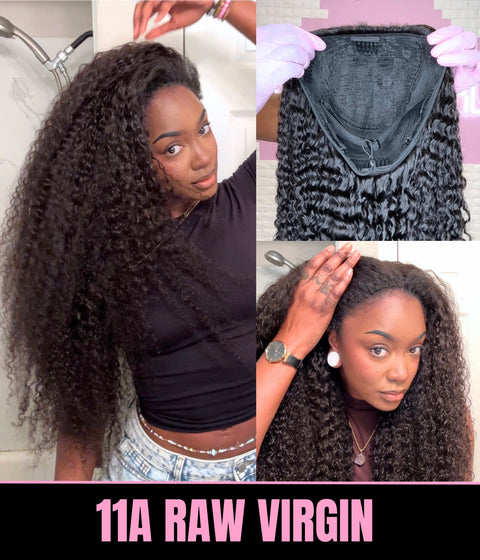 11A KINKY CURLY Half Wig | 200% Density