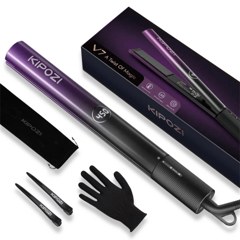 Purple/Black Luxury Hair Flat Iron + Curling Iron Set