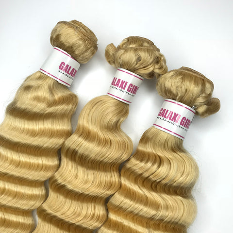 Wholesale Platinum Blonde DEEP WAVE Hair Bundles 3pcs